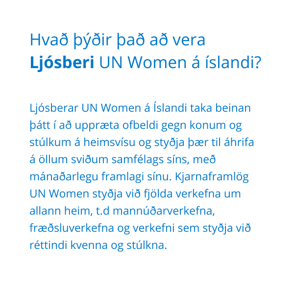 Ljósberar UN WOmen á íslandi