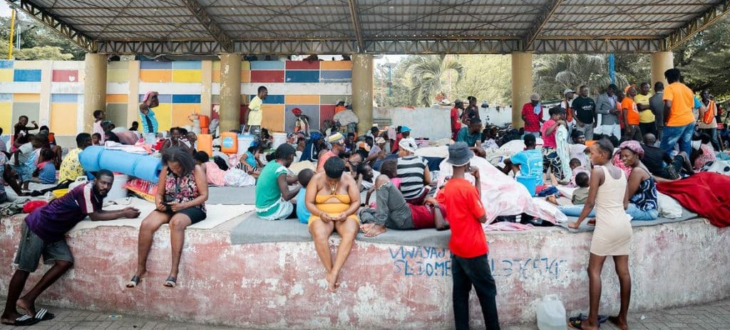 Mynd: UNICEF/Maxime Le Lijour | Bráðabirgðabúðir fyrir flóttafólk í Léogâne á Haítí