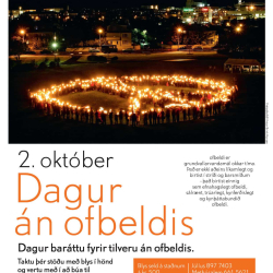 Dagur án ofbeldis – mannlegt friðarmerki á Klambratúni